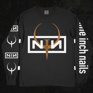 Nine Inch Nails QUAKE Long Sleeve Comfort Colors RARE Men's Large Vintage